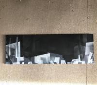 Spray paint cityscape painting